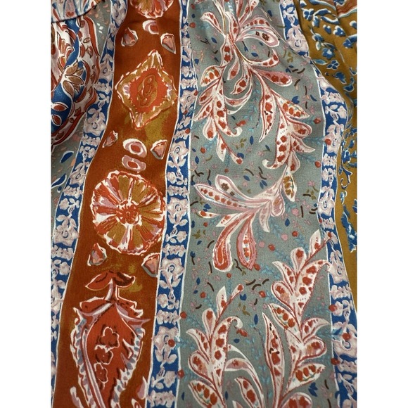 PINCH Floral Paisley Ruffle Neck Tiered Midi Dress Womens Size L - Picture 9 of 10